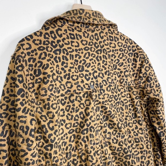 NWT DL1961 Howard Street Leopard Jaguar Utility Jacket Coat Tan Brown Animal - Picture 8 of 14